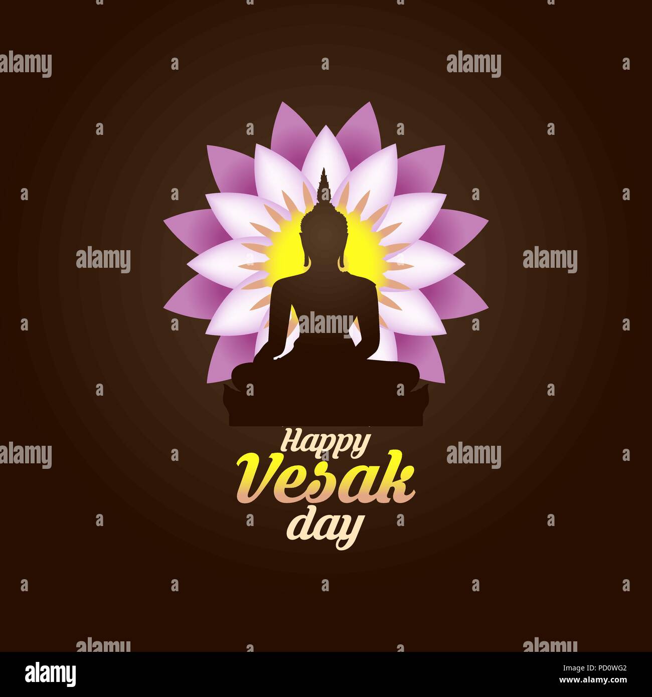 Illustration de l'Heureux Jour du Vesak ou Bouddha Purnima, fond illustration vectorielle. Illustration de Vecteur