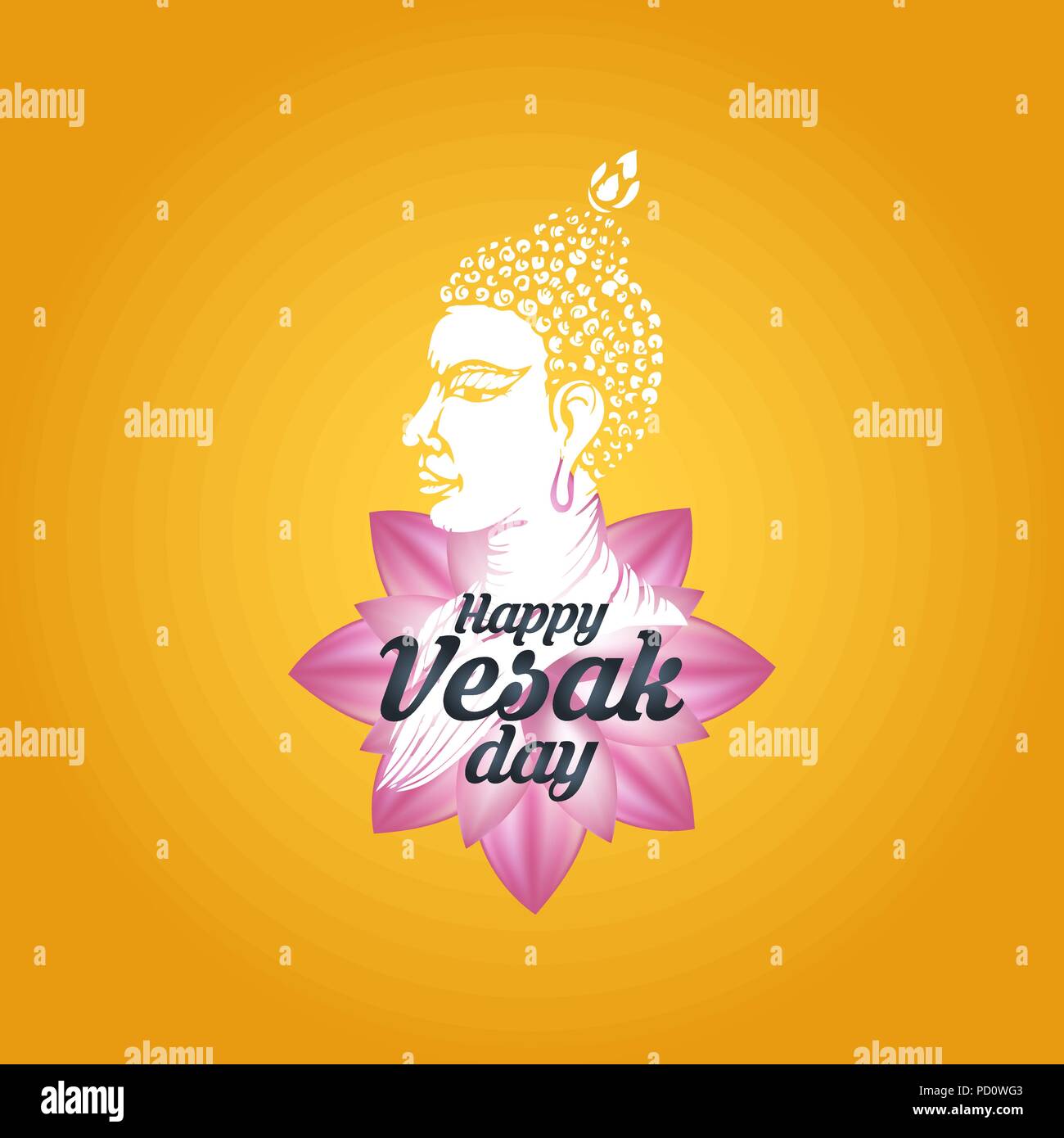 Illustration de l'Heureux Jour du Vesak ou Bouddha Purnima, fond illustration vectorielle. Illustration de Vecteur