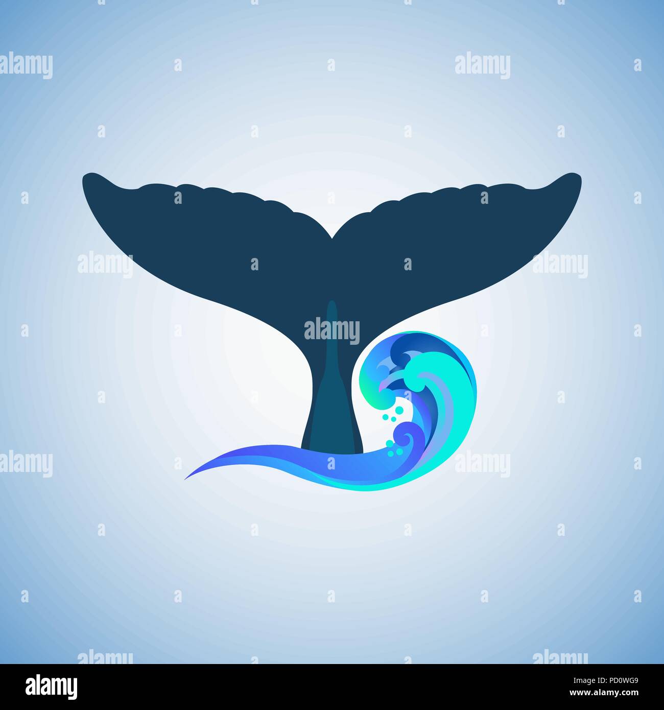 La queue de la baleine à bosse, logo vector illustration Illustration de Vecteur