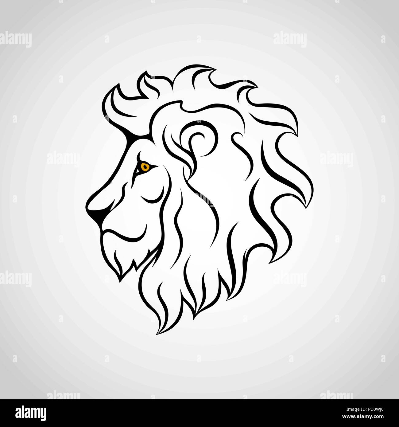 Logo Icône tête de lion. Vector illustration Illustration de Vecteur