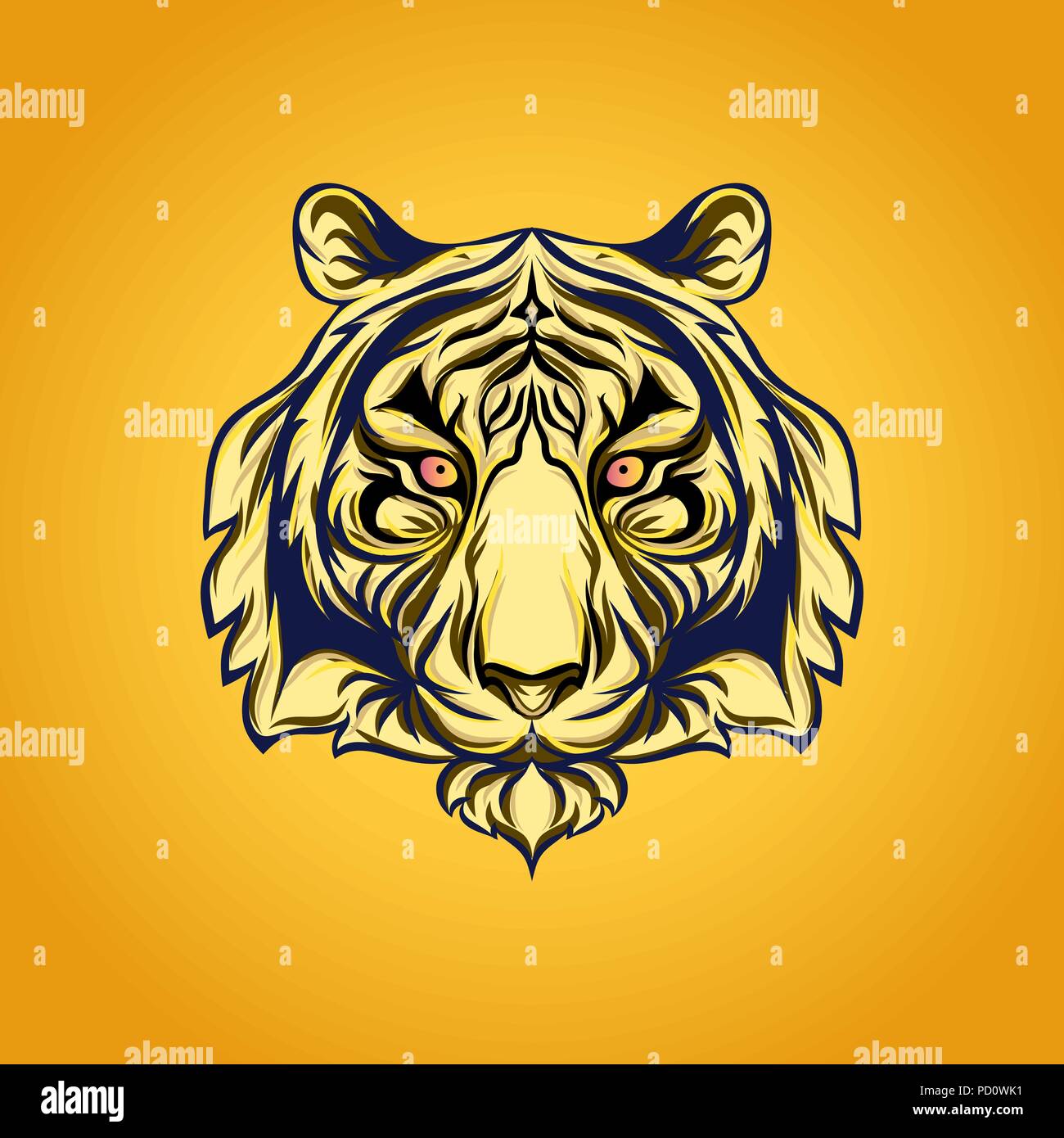 Style japonais tiger vector illustration Illustration de Vecteur