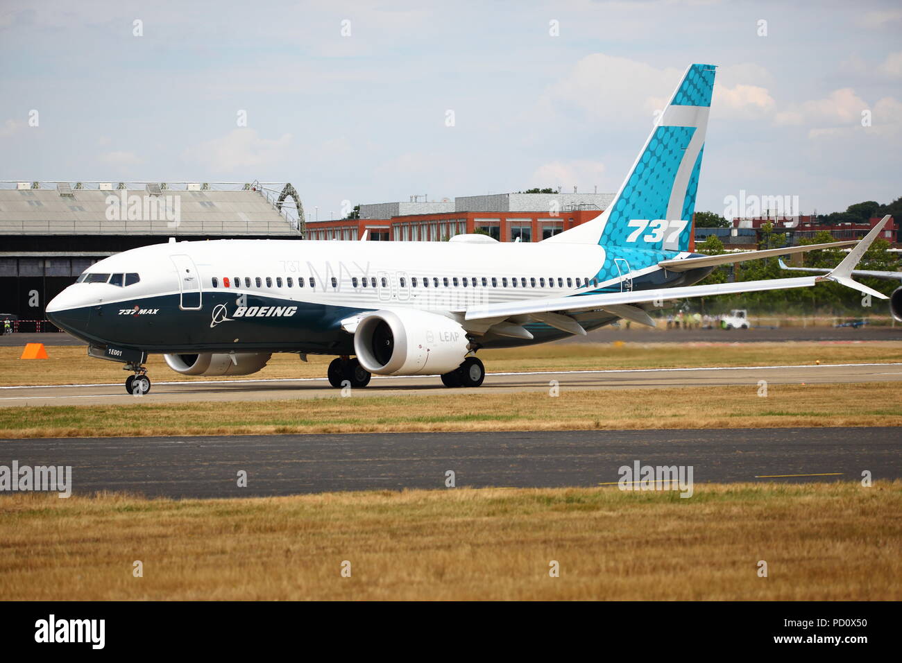 La preuve de son Boeing 737MAX au Farnborough International Airshow 2018 Banque D'Images