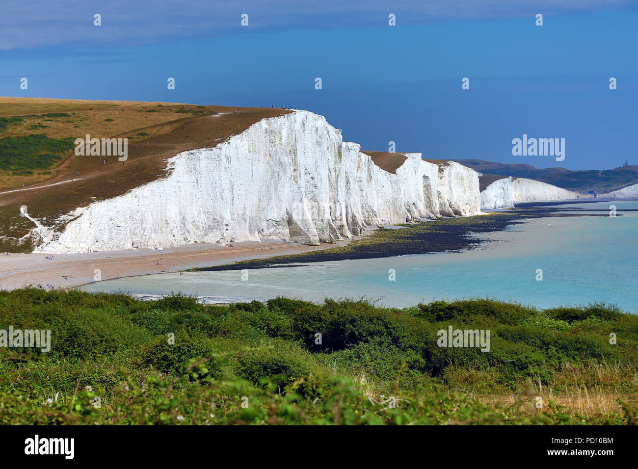 Les sept Sœurs, les falaises de craie Cuckmere Haven, West Sussex, Angleterre, Royaume-Uni Banque D'Images