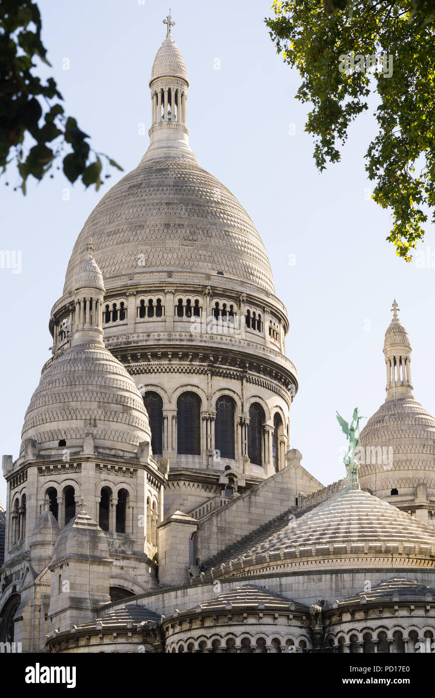 Sacré Coeur Paris - Détail de la Basilique du Sacré-Cœur à Montmartre, Paris, France, Europe. Banque D'Images