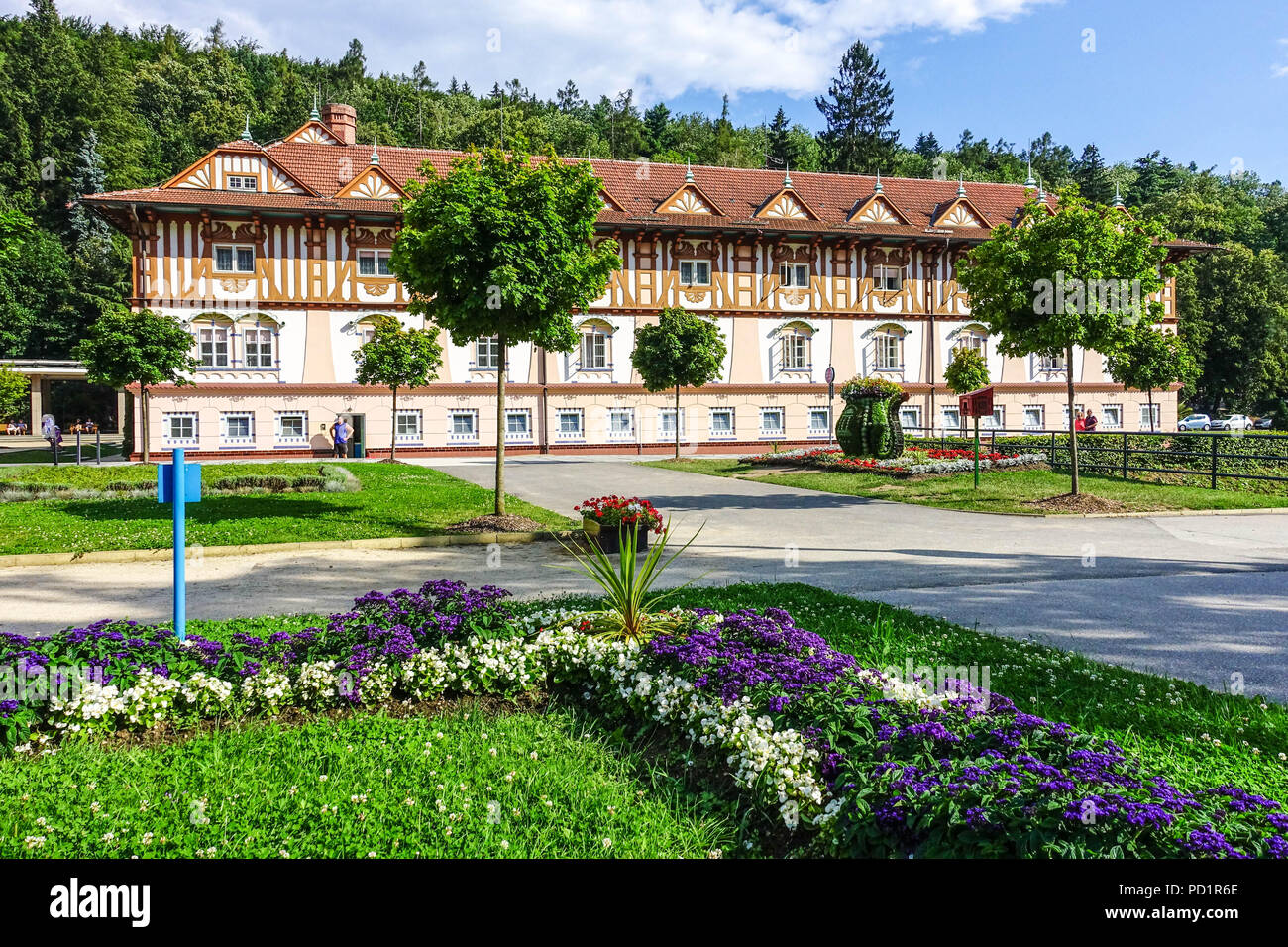 Spa Hôtel sur colonnade Luhacovice République tchèque. Banque D'Images