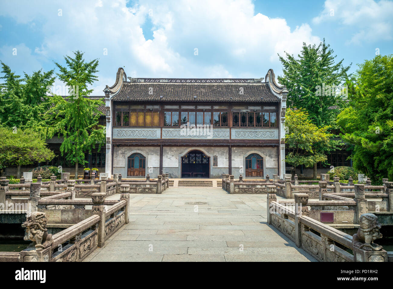 Façade de Zhaoming Academy à wuzhen, Zhejiang, Chine Banque D'Images
