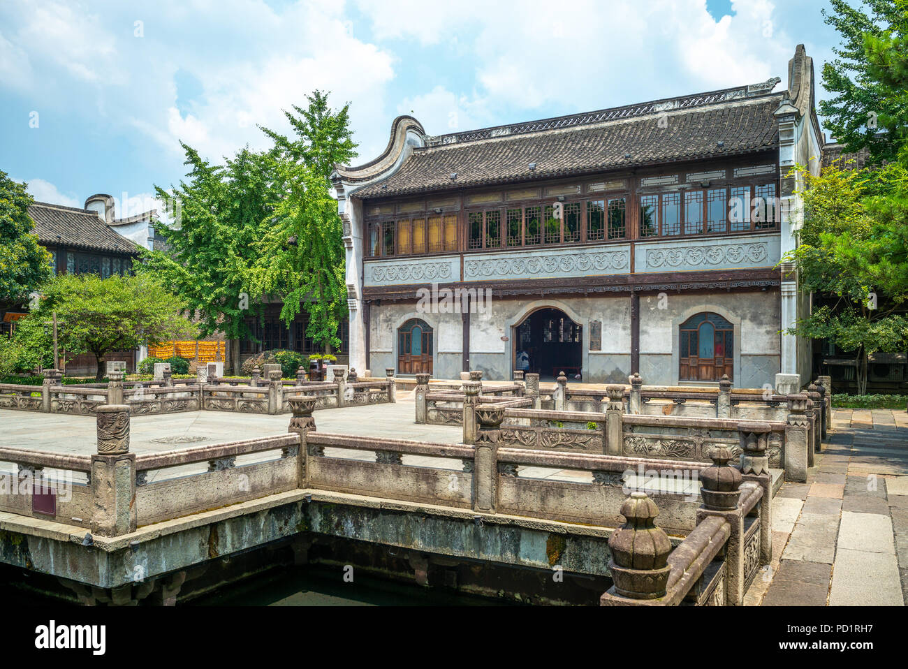 Façade de Zhaoming Academy à wuzhen, Zhejiang, Chine Banque D'Images