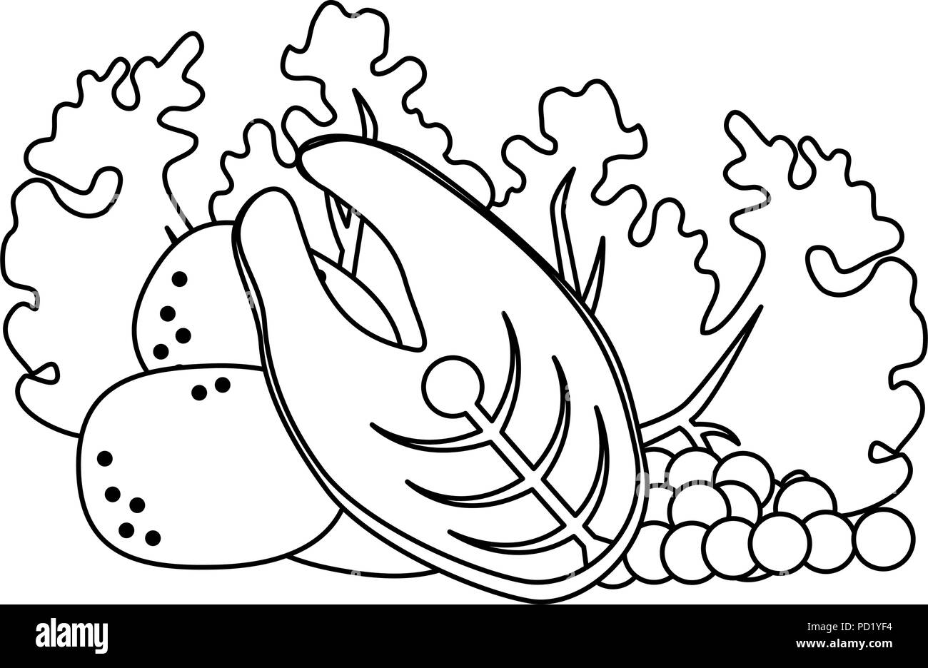 Salade avec du saumon et des pommes de terre de l'alimentation saine Illustration de Vecteur