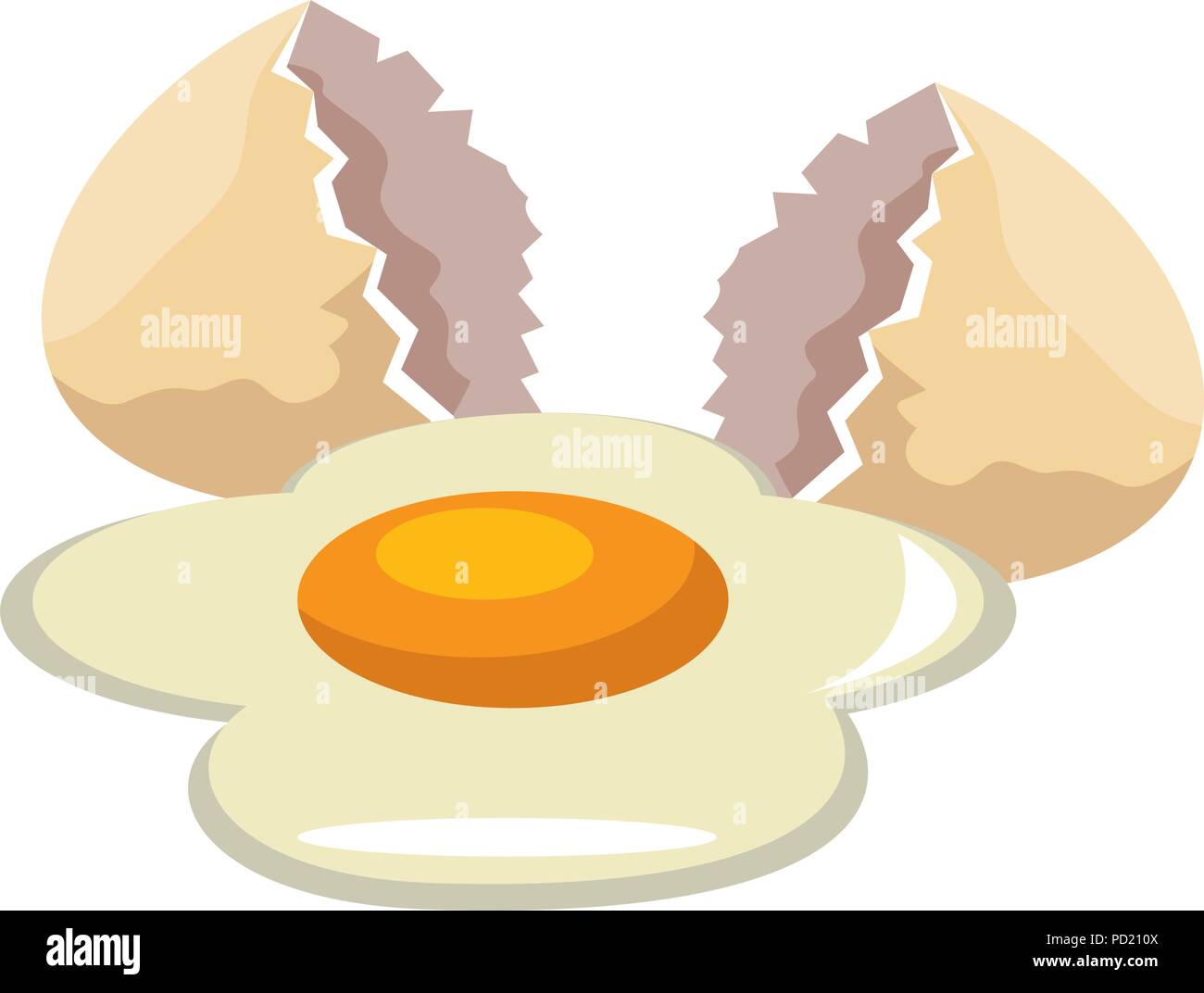 L'icône d'oeufs isolés fissuré Illustration de Vecteur