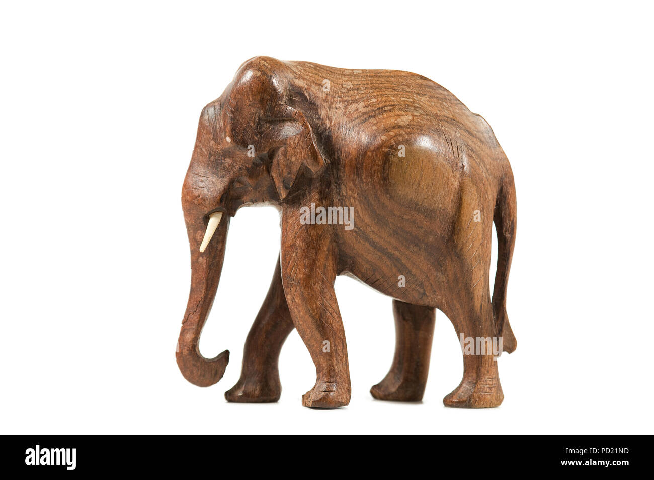 L'éléphant indien en bois Banque D'Images