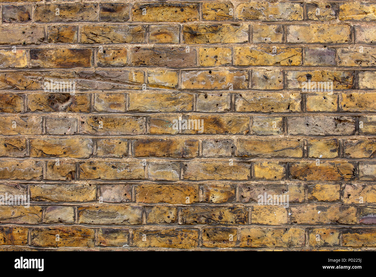 Vieux mur de briques Londres jaune dans le Bond flamand. Banque D'Images