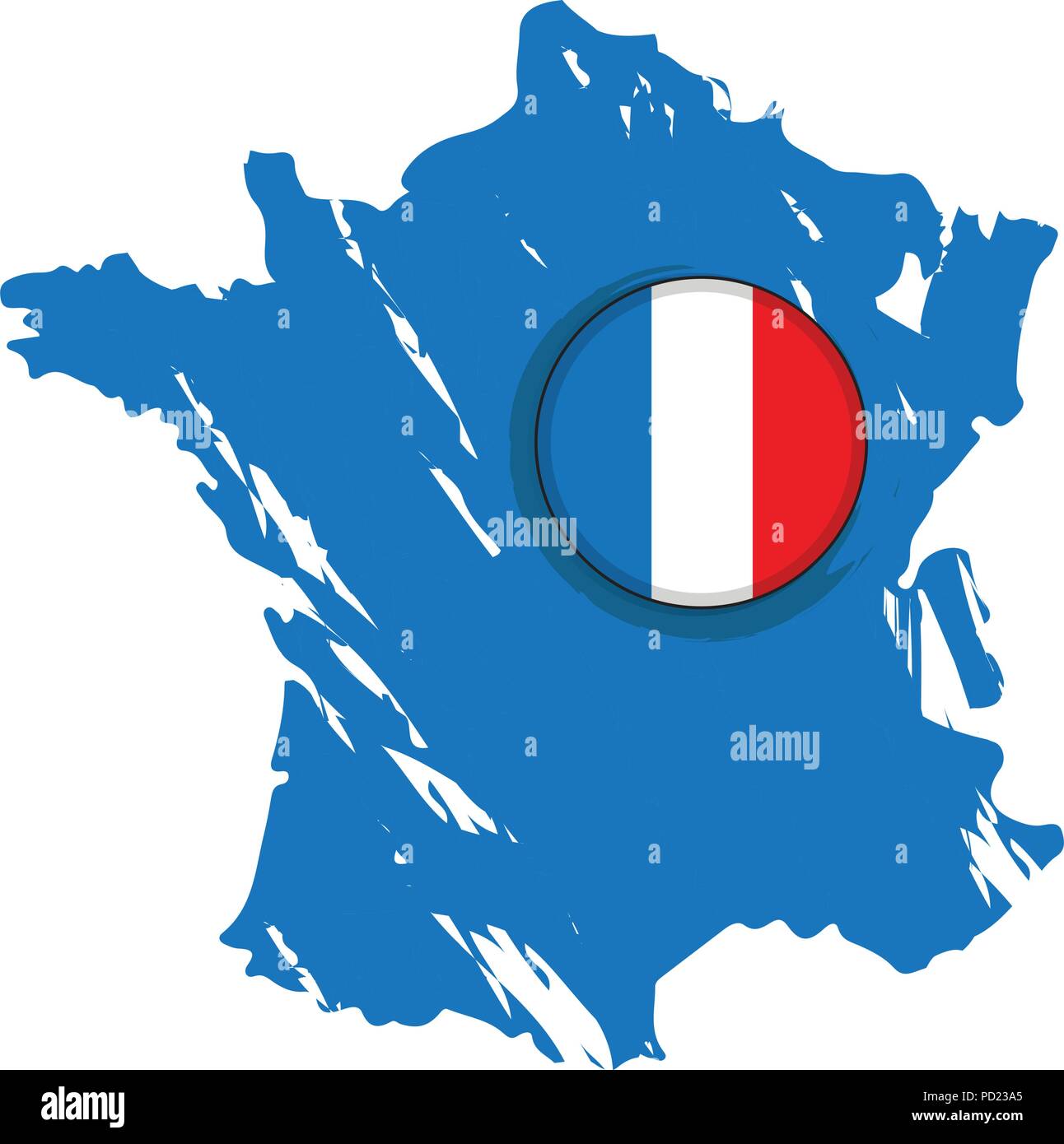 Carte de France avec une étiquette Illustration de Vecteur