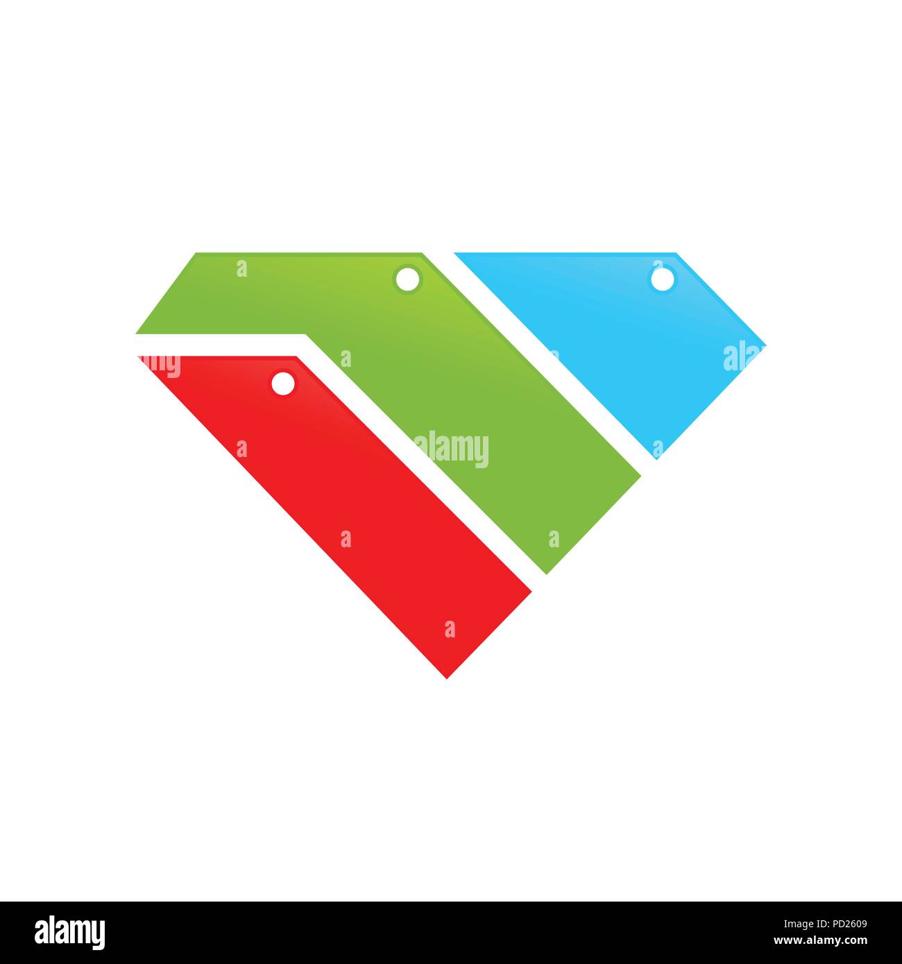 Fichiers et dossiers en forme de diamant Symbole Vecteur Pile Modèle de conception de logo graphique Illustration de Vecteur