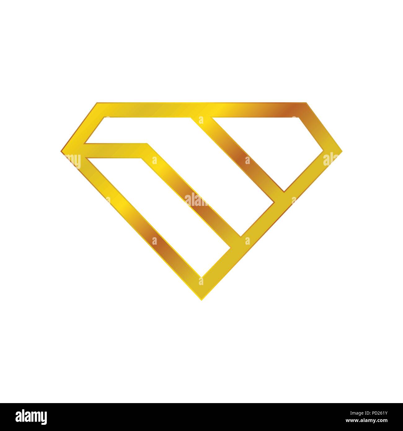 Diamond Mine d'or empilés symbole vecteur modèle de conception de logo graphique Illustration de Vecteur