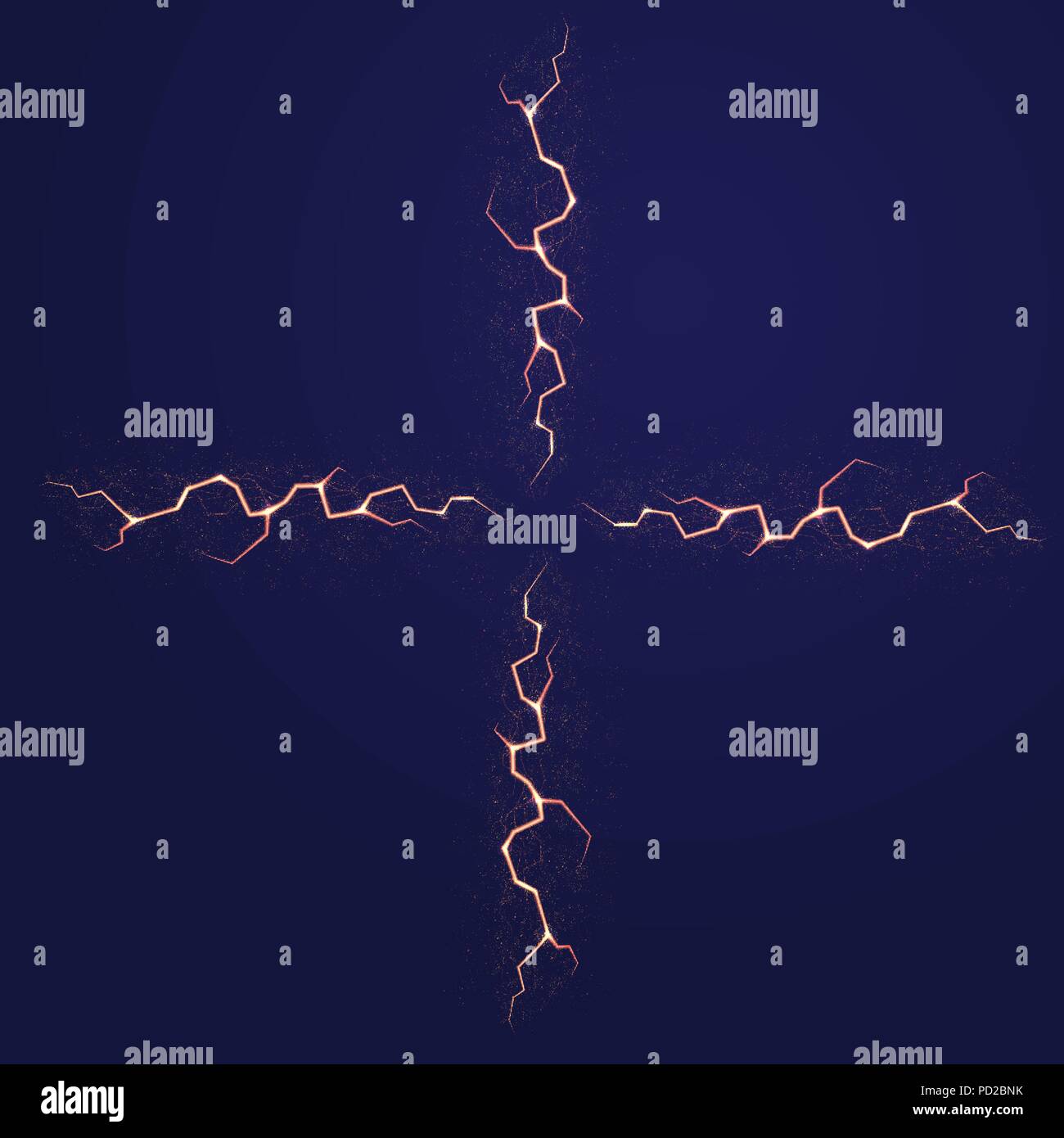 éclair rouge et bleu Banque d'images vectorielles - Alamy