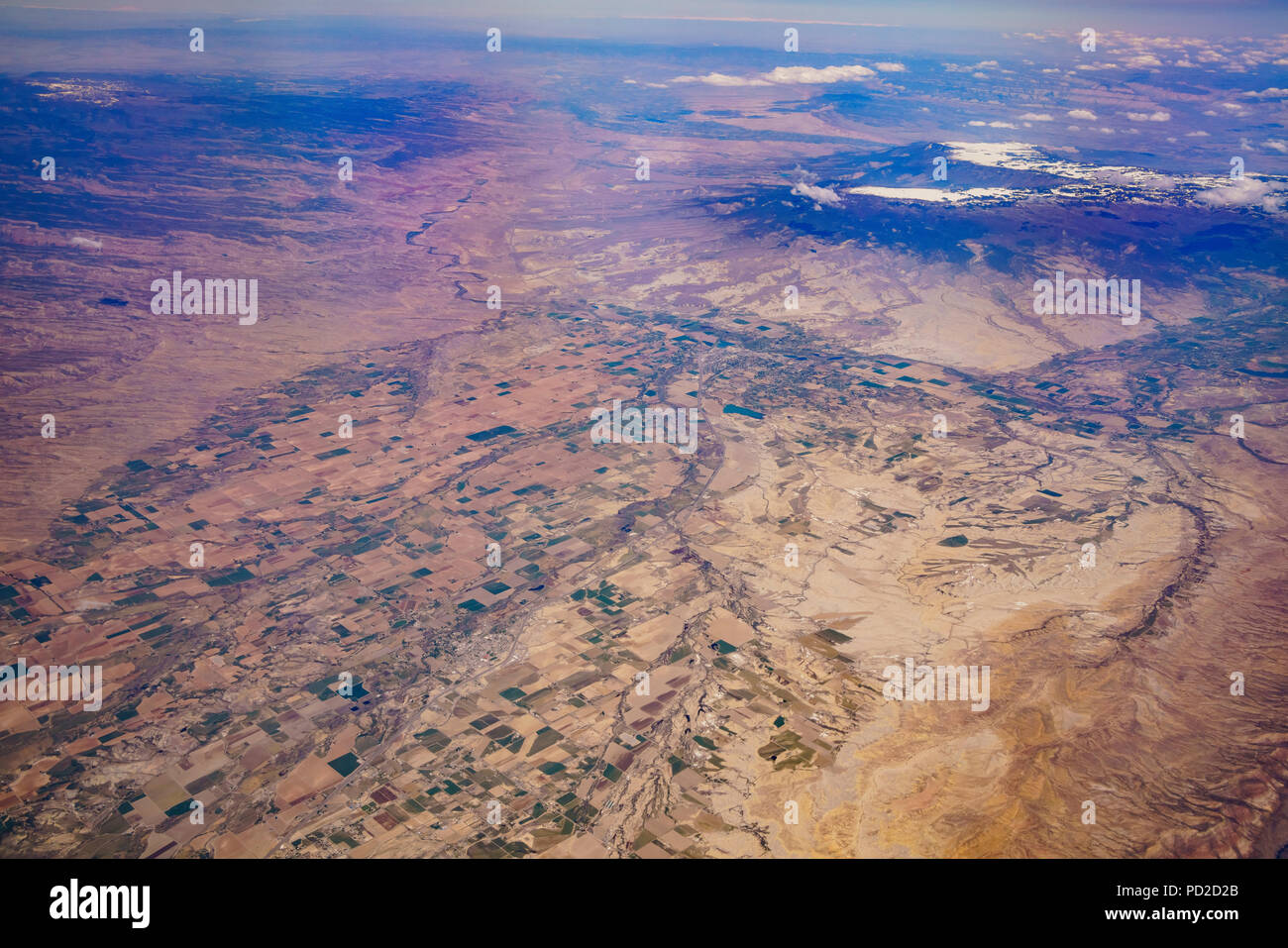 Vue aérienne de la belle Olathe cityscape à Colorado Banque D'Images
