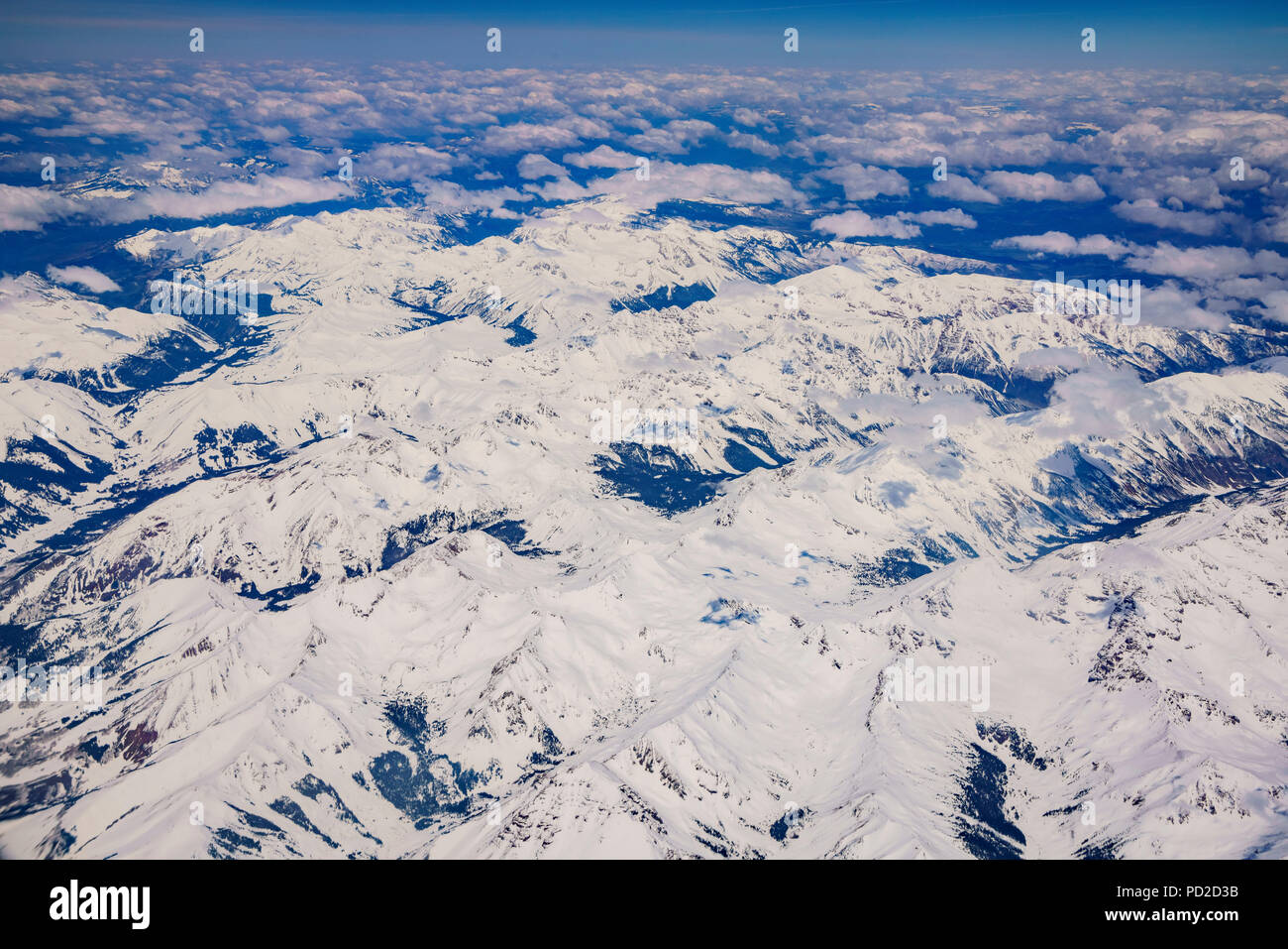 Vue aérienne de Snowy Mountain Italien près de Denver, Colorado Banque D'Images