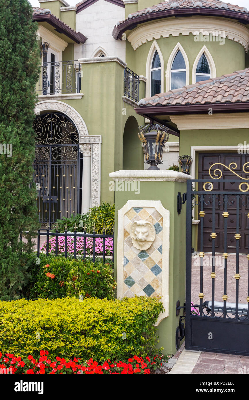 Boca Raton Florida, Palm Beach County, Royal Palm, communauté fermée, haut de gamme, riche, revenu supérieur, grande maison maisons maisons résidence, maison, maison, McMansion Banque D'Images