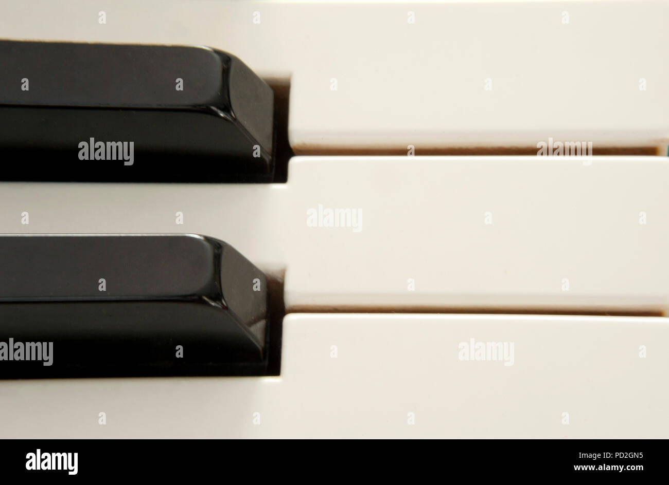 Macro photo de touches piano noir et blanc Banque D'Images