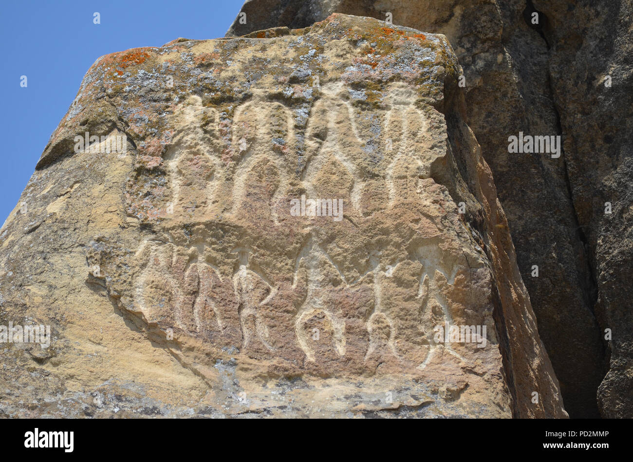 D'anciens pétroglyphes à Gobustan (Azerbaïdjan), de Gobustan Banque D'Images