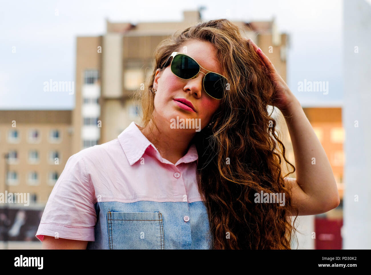 Femme en vacances Banque D'Images