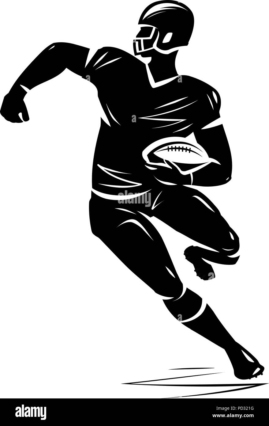 Joueur de football, silhouette. Vector illustration Illustration de Vecteur