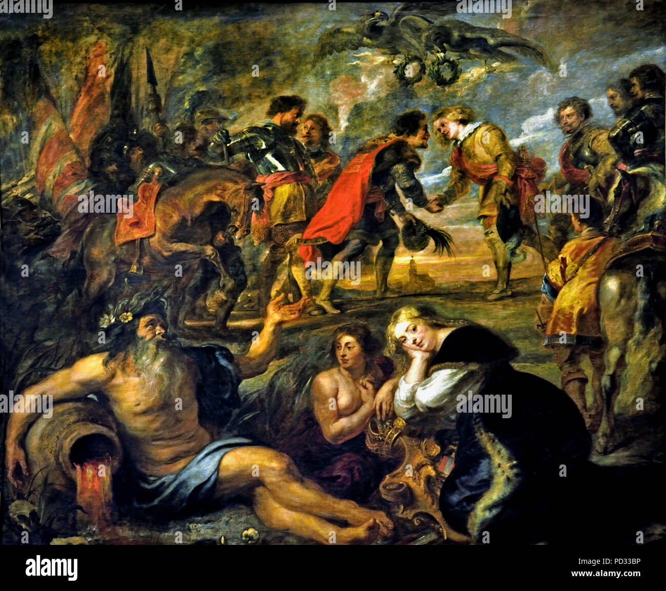 Par Peter Paul Rubens (1577-1640) Belgique Belge Flamande ( La bataille de Nördlingen 1634 pendant la Guerre de Trente Ans, l'armée impériale Catholique Romaine, soutenue par 15 000 soldats espagnols, a remporté une victoire écrasante sur les armées protestantes de la Suède et leurs alliés (German-Protestant Heilbronn Alliance). ) Banque D'Images