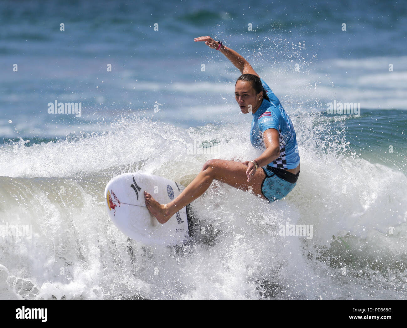 Los Angeles, Californie, USA. 5 Août, 2018. Carissa Moore participe à la demi-finale à l'US Open de Surf Vans le 5 août 2018 à Huntington Beach, en Californie. Ringo : crédit Chiu/ZUMA/Alamy Fil Live News Banque D'Images