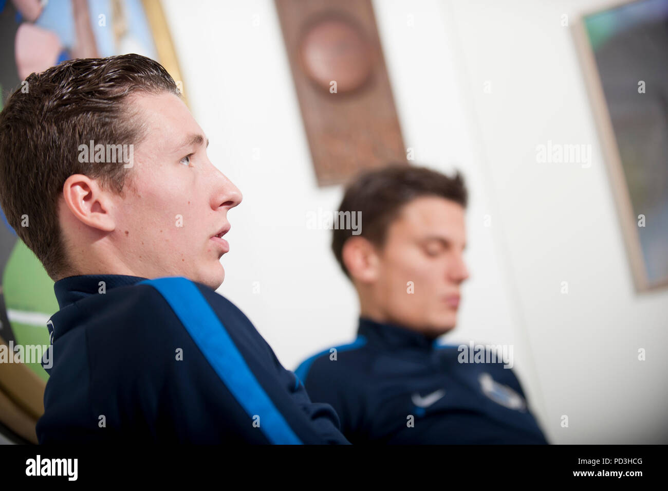 Les joueurs de football du Club de Bruges Hans Vanaken et Jelle Vossen (Belgique, 02/02/2017) Banque D'Images