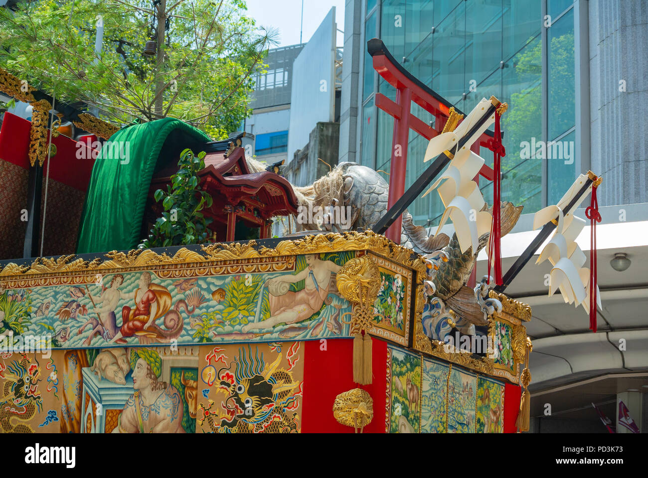 Détails de Mikoshi japonais au Gion Matsuri, Kyoto, Japon, 2018 Banque D'Images