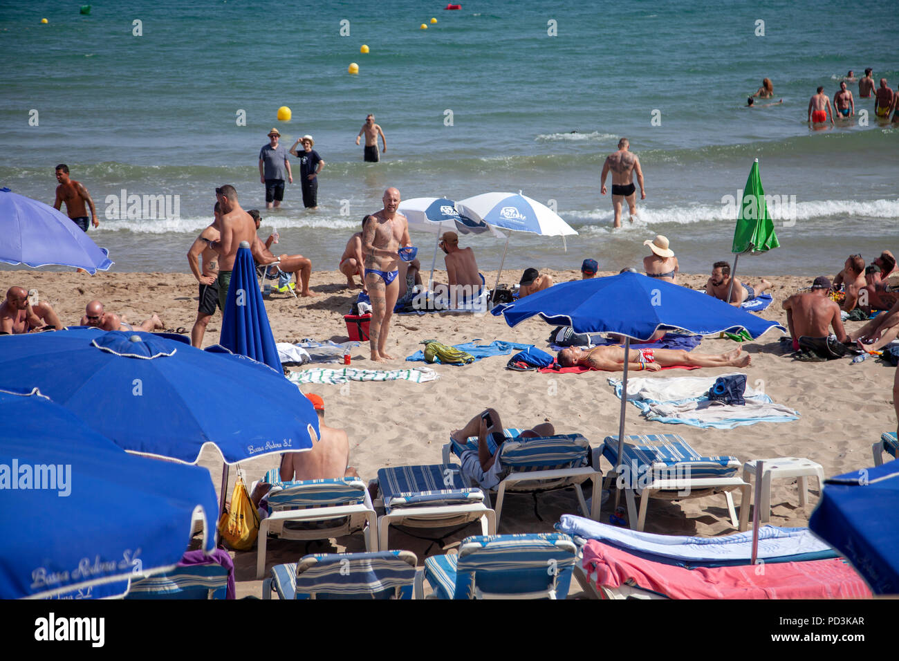 Bassa Rodona Plage de Sitges, Espagne Banque D'Images