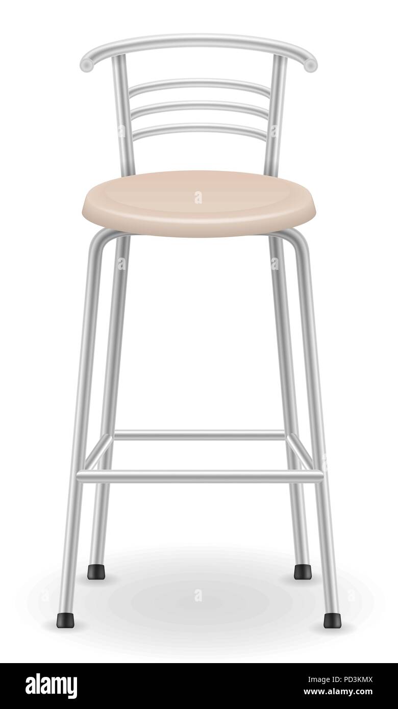 Bar et tabouret chaise métallique vector illustration isolé sur fond blanc Illustration de Vecteur