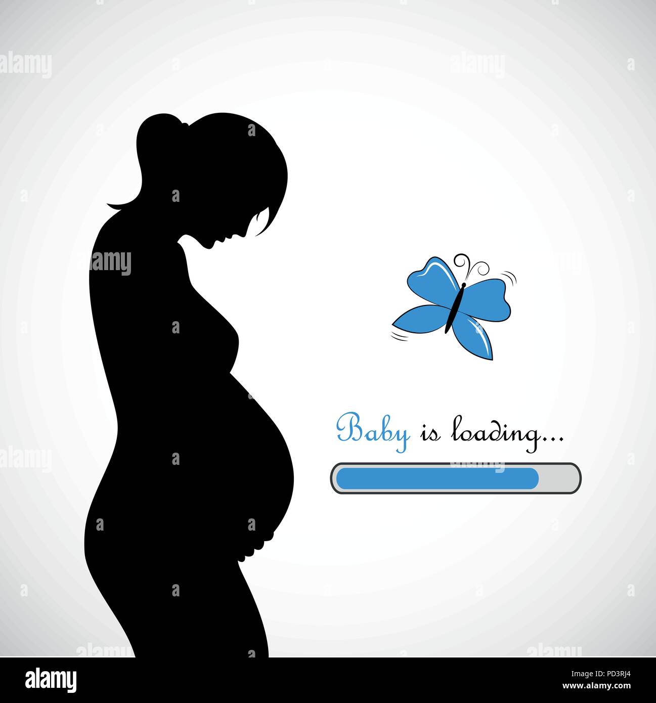Femme enceinte Baby Boy est en cours de chargement vector illustration Illustration de Vecteur