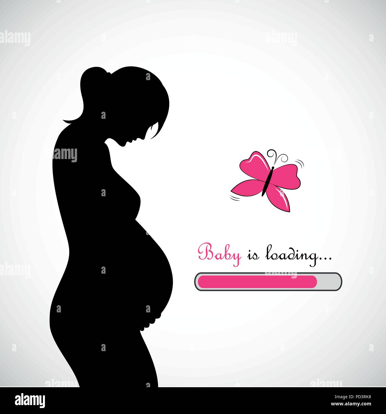 Femme enceinte baby girl est en cours de chargement vector illustration Illustration de Vecteur