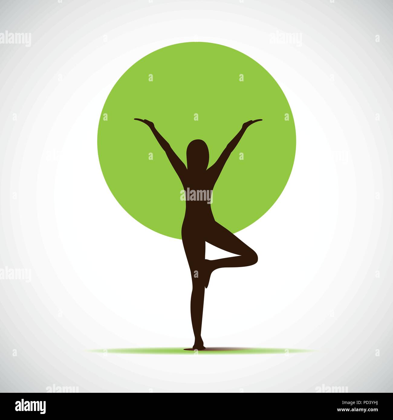 Femme fait figure de yoga tree vector illustration Illustration de Vecteur