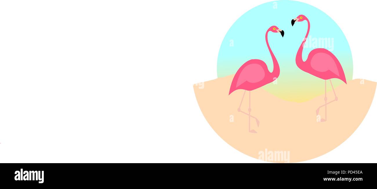 Flamingo bird illustration design sur l'arrière-plan. Télévision minimal style. Illustration de Vecteur