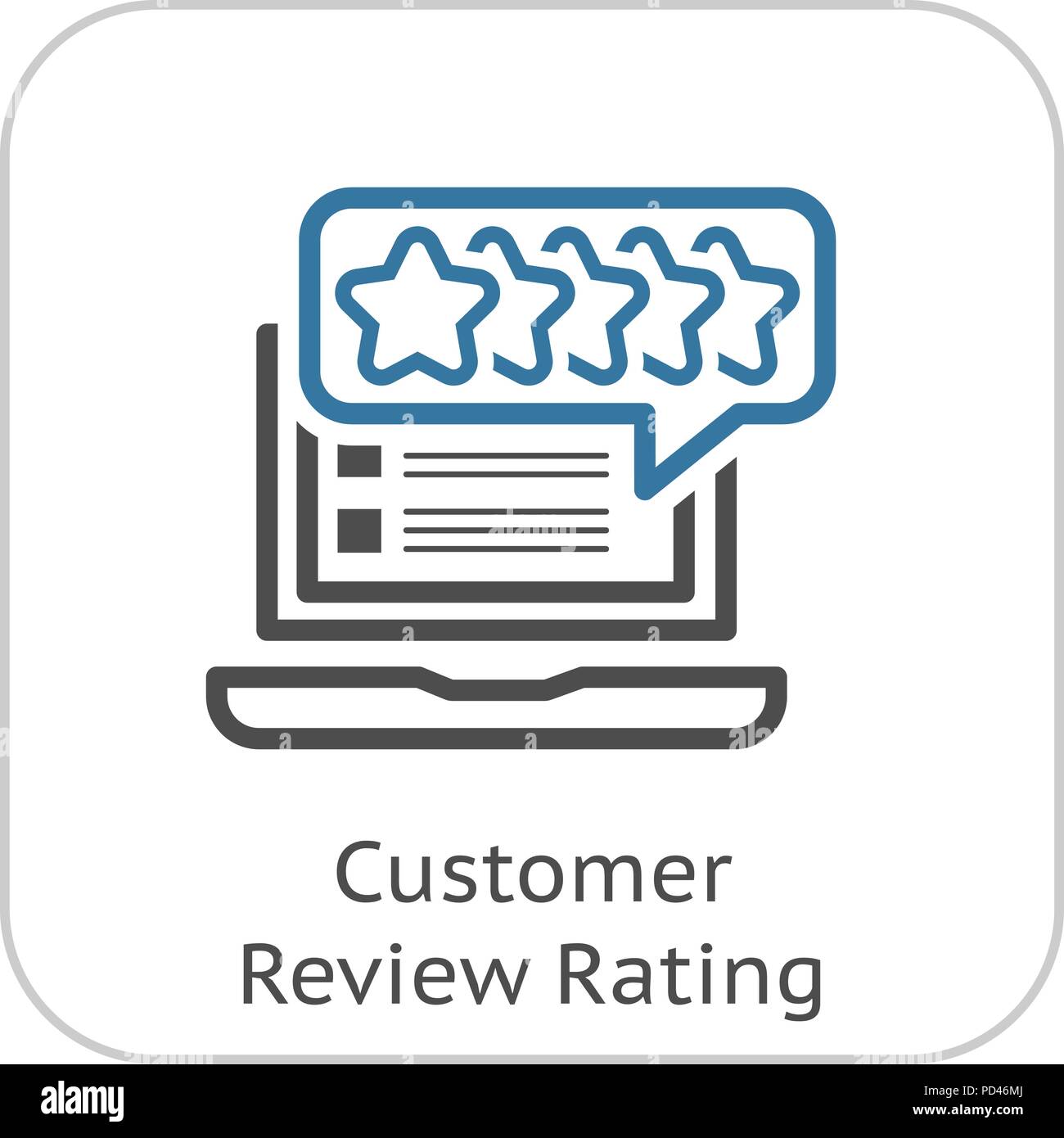 Revue de client sur l'icône de la ligne de cotation. Illustration de Vecteur