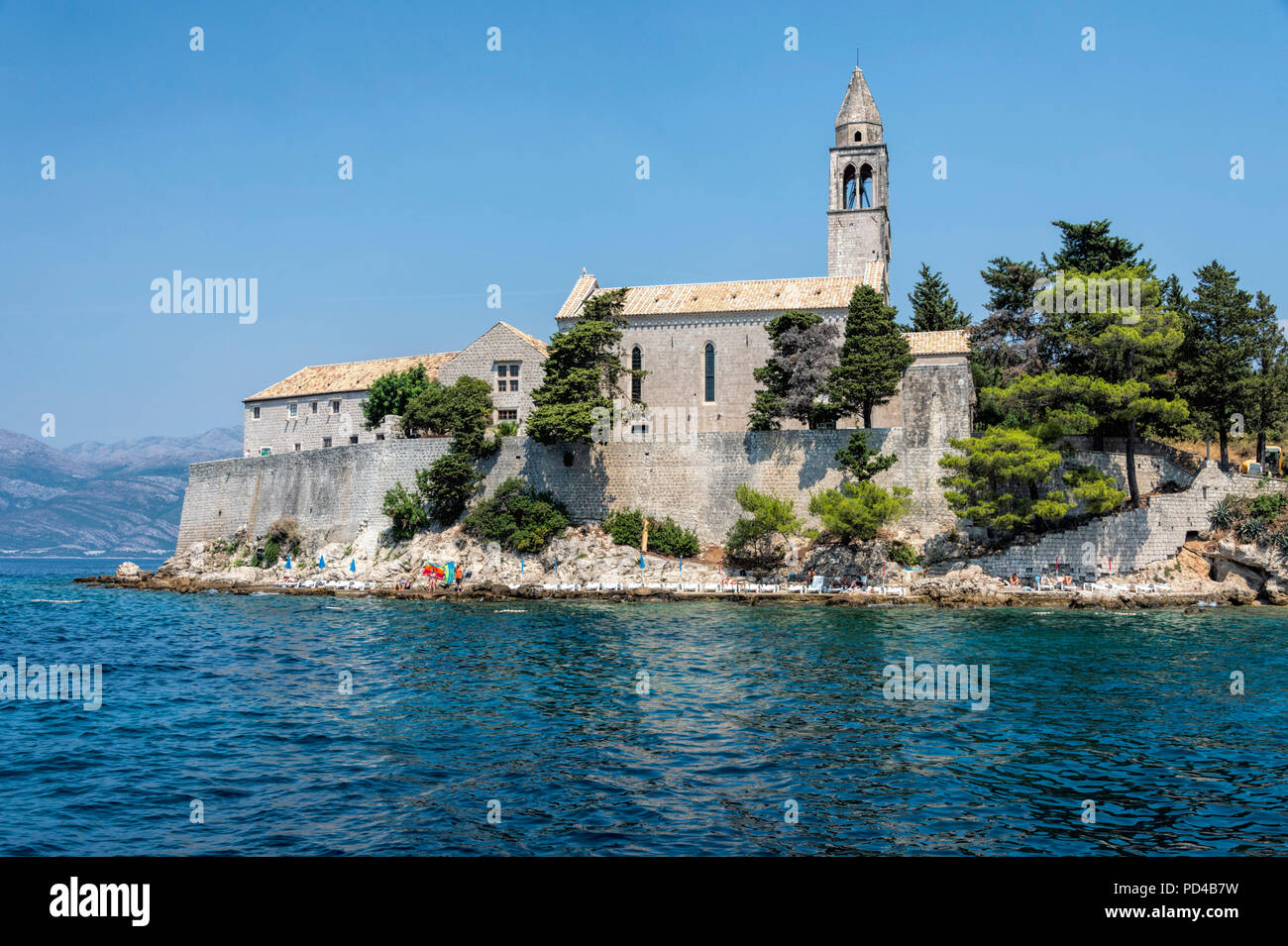 L'église de la Vierge Marie sur l'île de Lopud Dubrovnik Banque D'Images