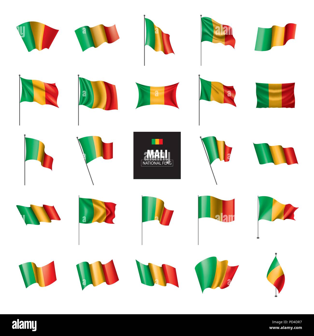 Mali drapeau. Vector Illustration de Vecteur