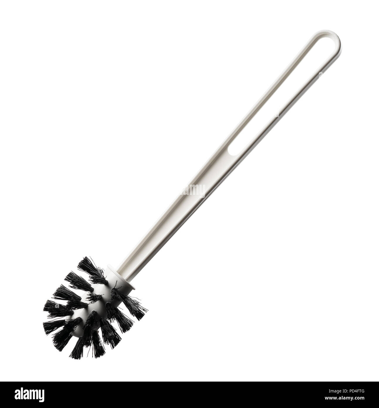 Brosse wc sur fond blanc isoler Banque D'Images