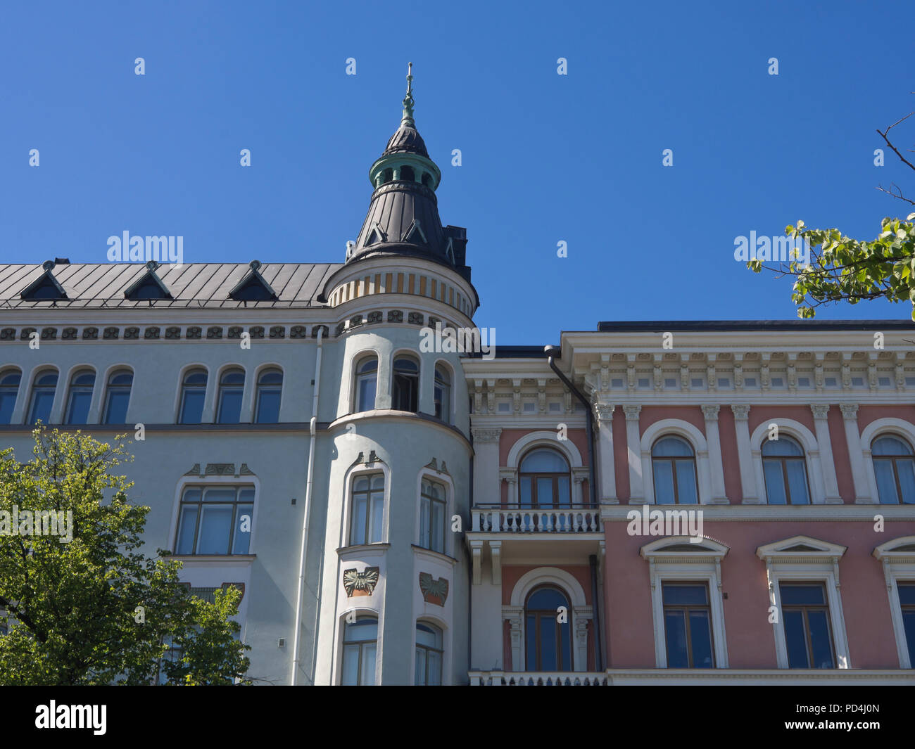 L'architecture, en particulier en début de siècle bâtiments Art Nouveau sont importants dans de nombreuses régions de la capitale finlandaise Helsinki Banque D'Images