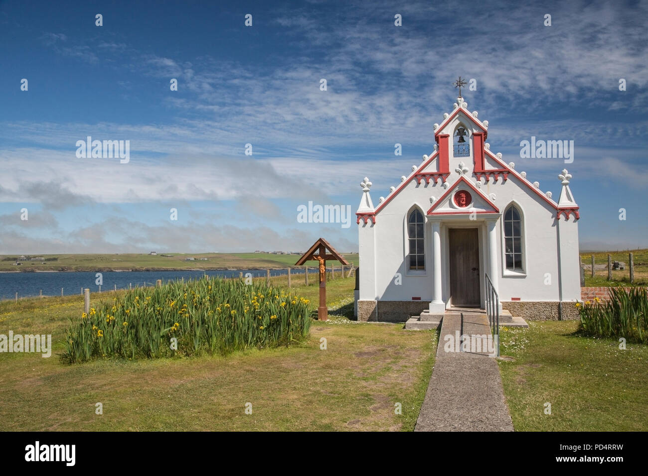 Avis de deuxième guerre mondiale chapelle italienne à Orkney Banque D'Images
