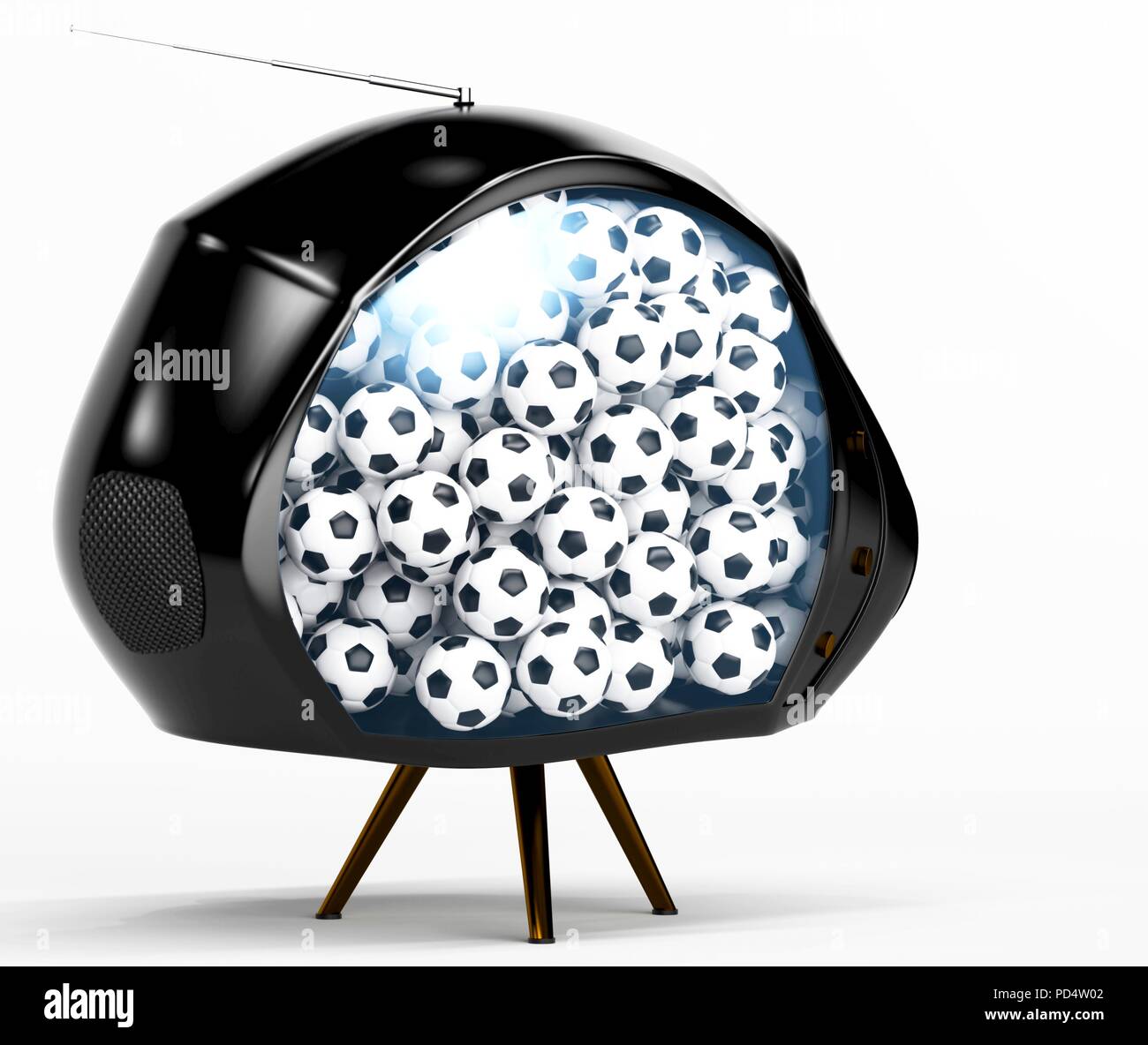 Trop de football à la télévision concept Banque D'Images