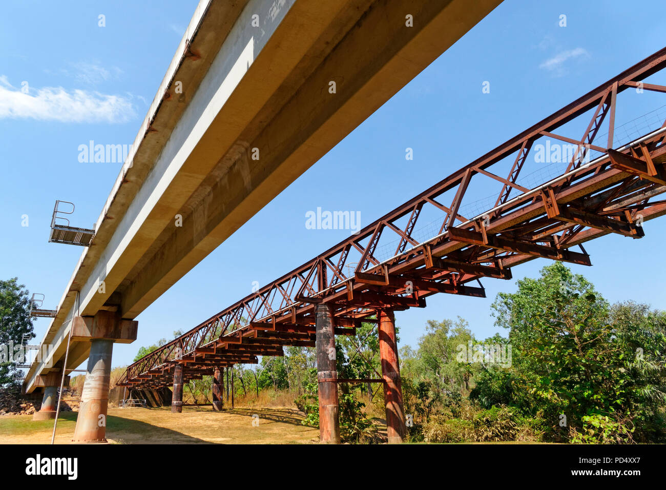 Palmerston et Pine Creek ponts ferroviaires, de l'Adelaide River, Territoire du Nord, Australie Banque D'Images