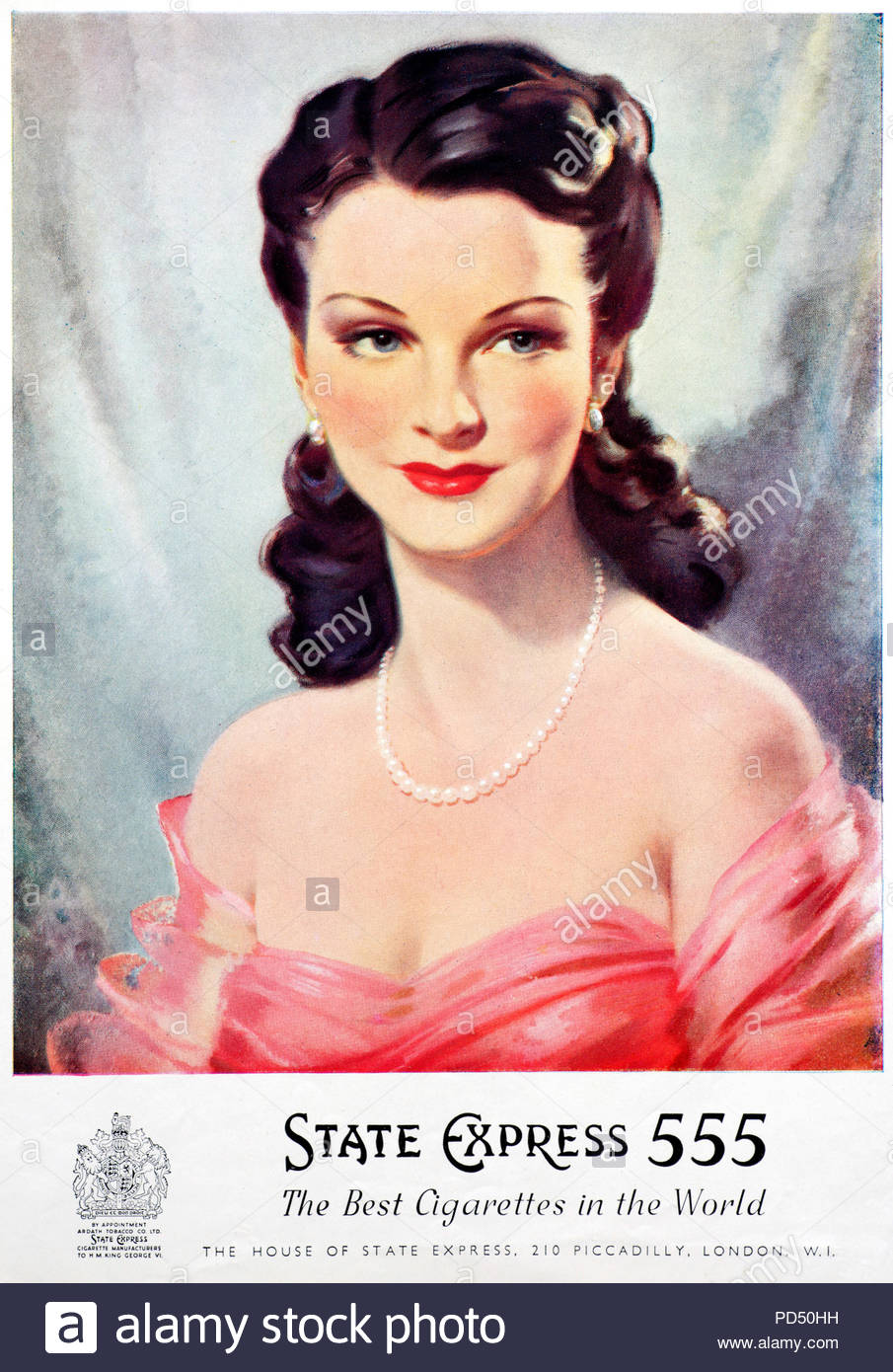 State Express 555 cigarettes, vintage advertising à partir de 1951 Banque D'Images