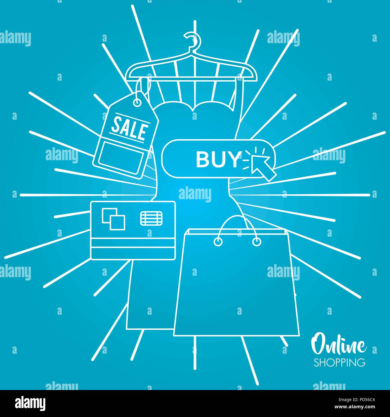 Carte de shopping en ligne Illustration de Vecteur