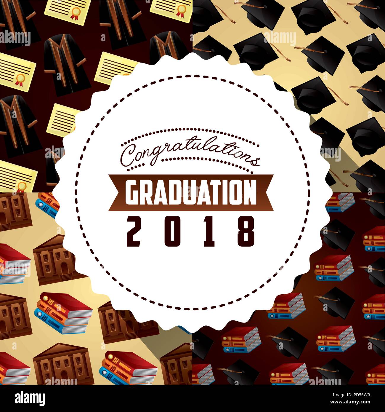 Carte de félicitations l'obtention du diplôme Illustration de Vecteur