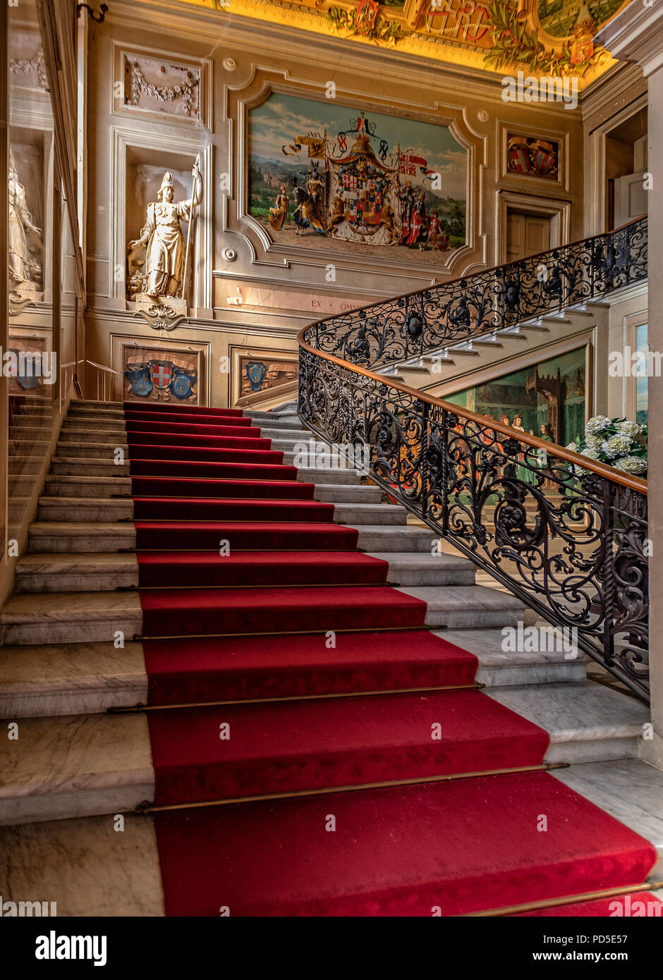 Italie Piémont - Racconigi Résidences Sabauda - Château -accès escalier à l'étage noble deuxième Banque D'Images