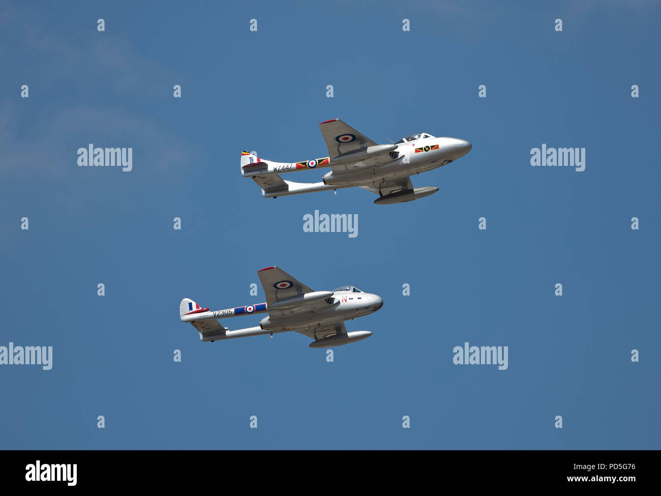 Avions de Havilland Vampire à RAF RIAT, Fairford, UK 2018 Banque D'Images