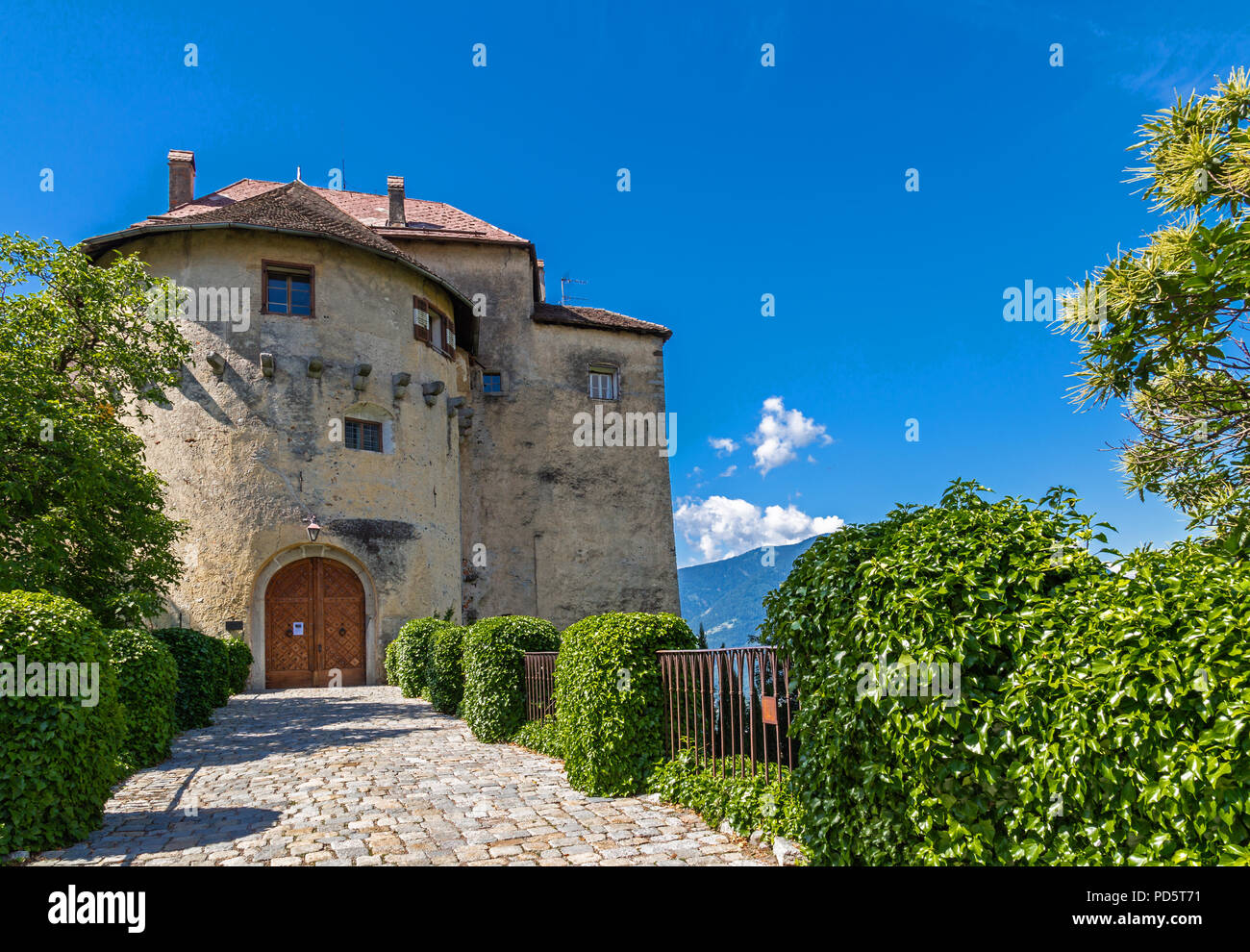 Château de Schenna près de Meran, le Tyrol du Sud Banque D'Images